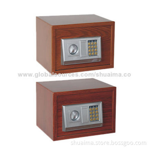 Electronic Digital Safe, Powder-coated with Wooden-look-like, Steel Material